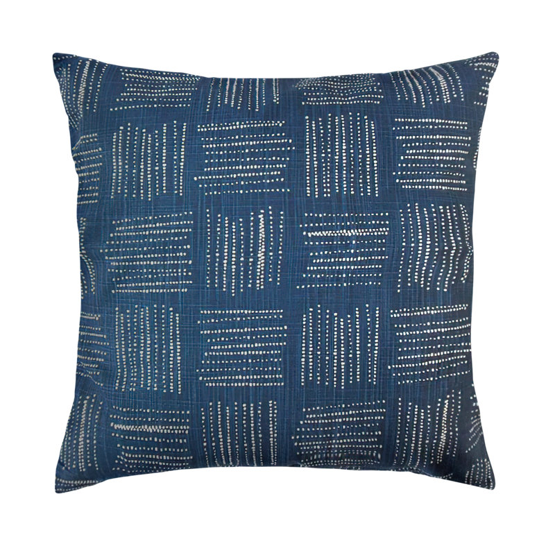 Coussin en coton Maceo, Denim, 12 po x 18 po