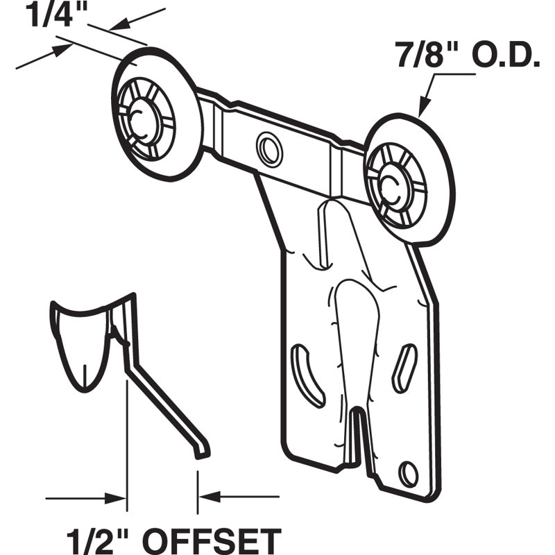 Prime-Line Wardrobe Door Back Roller
