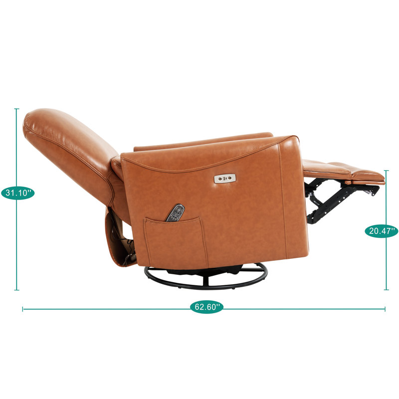 Fauteuil inclinable chauffant en similicuir chauffant avec fonction d'inclinaison réglable