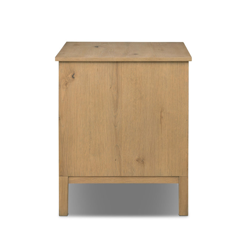 Alessio Left Nightstand-Aged Natural Oak, Natural Oak, Right