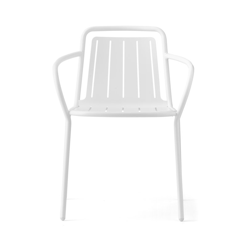 Easy Metal Outdoor Armchair, Matt Optic White