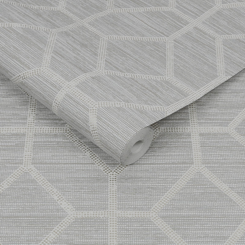 Rouleau de papier peint texturé Tahoka Geo, Beige