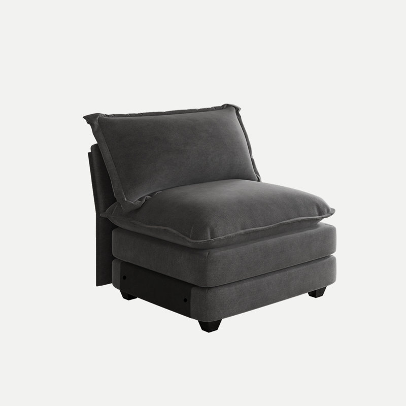 Fauteuil modulaire sans accoudoirs, gris foncé