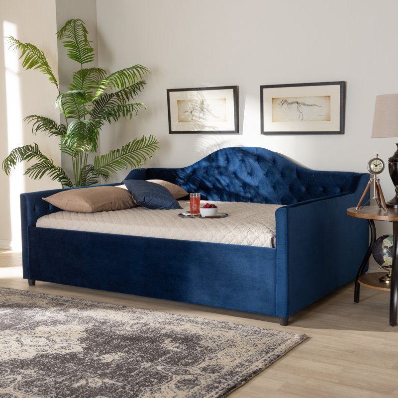 Dania Upholstered Daybed, Navy Blue, Queen
