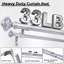 Adjustable 1" Double Curtain Rods with Silver Foil Finials 72-144”-403045436-403045437