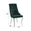 Ensemble de 2 chaises d'appoint en tissu et acier inoxydable Dekel Green