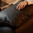 Black Genuine Leather Modular Sofa cushion Loveseat