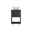 Meuble-lavabo simple 18 po Gouda, une tablette ouverte, une armoire à porte simple - noir
