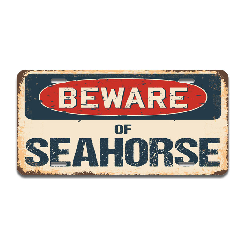 Cadre en aluminium «Beware of Seahorse»
