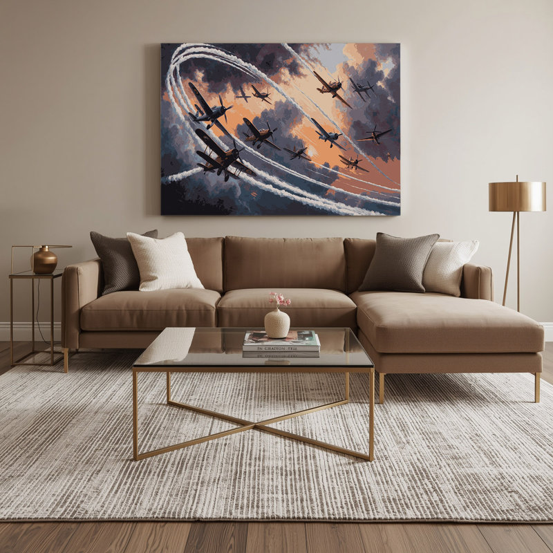 Transport, art acrobatique sur toile gris, H 12 po x l 18 po