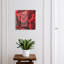 Key cabinet, Opens to the left, 30x30x5, Black, Intense red roses enliven the interior, 