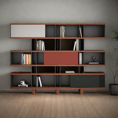 Bibliothèque minimaliste de style italien