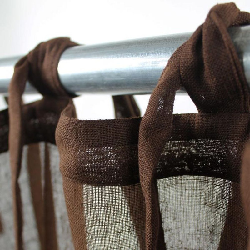 Alanny Semi Sheer Curtain Single Panel, Brown