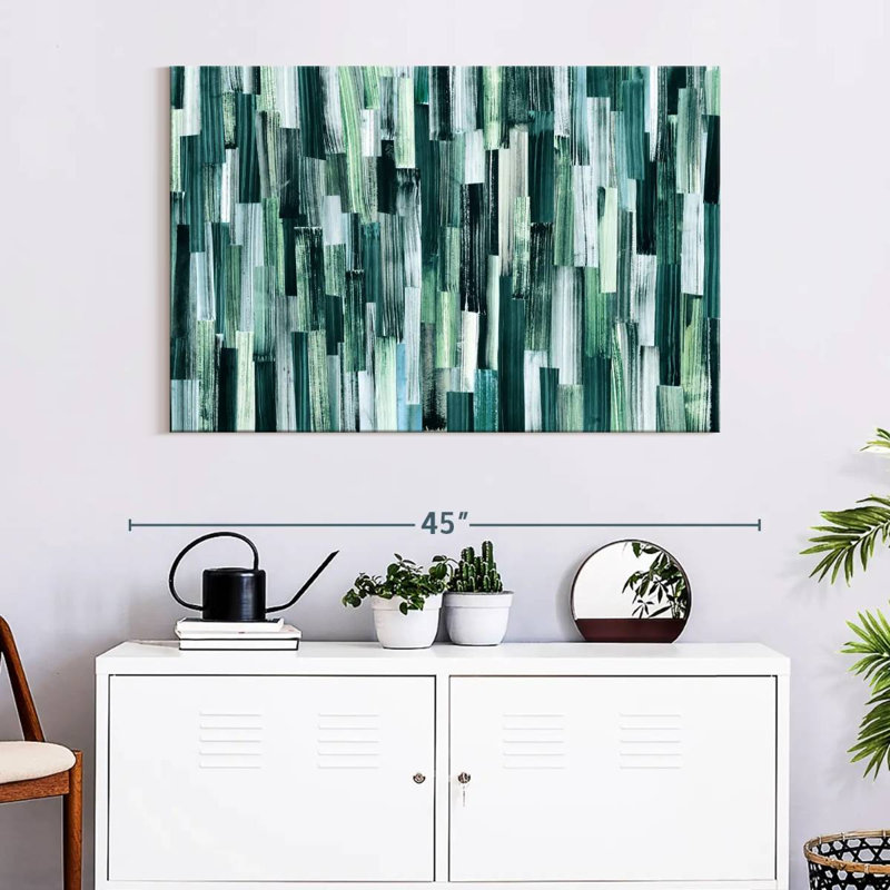 Avery Emerald Brushstrokes, 24" H x 36" W