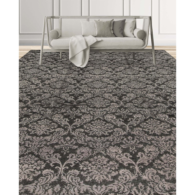 Wool Damask Area Rug