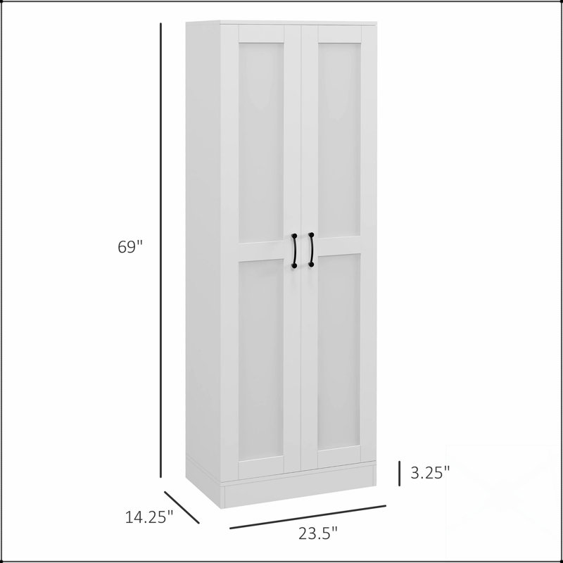Armoire de rangement de 69 pouces de hauteur avec tablettes réglables, garde-manger de style moderne pour une organisation et une sécurité efficaces