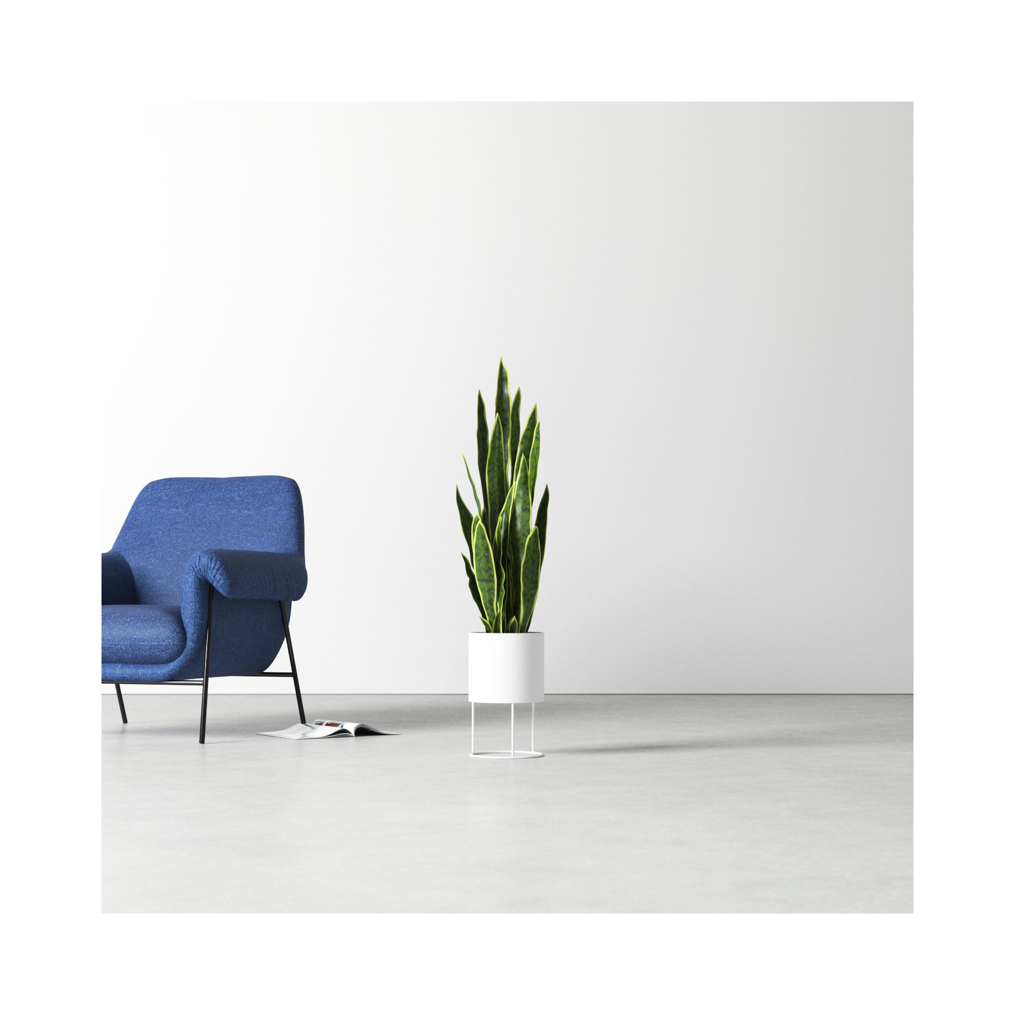 Artificial Sansevieria Snake Plant in Pot, 36'' H x 12.5'' W x 12.5'' D