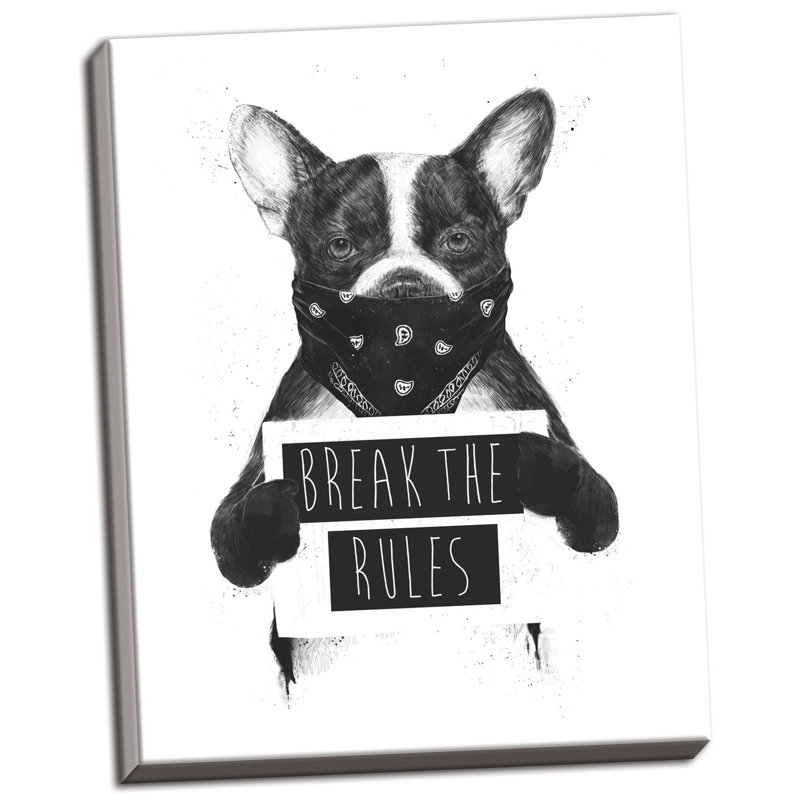 « rebel dog », reproduction d’impression, Toile tendue, H 14 po x l 11 po x P 0,75 po