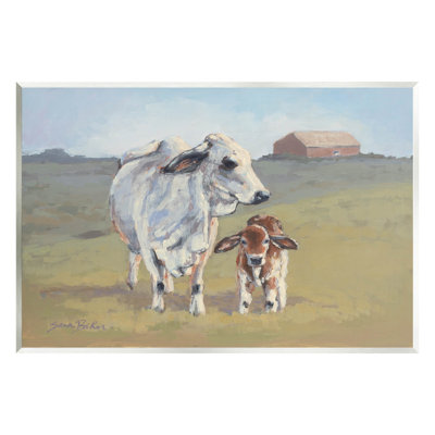 «Baby Cow Family Farm Portrait», estampe numérique par Sara Baker