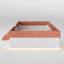 Lit simple tapissier sur pied avec clôture-348259152-348259153