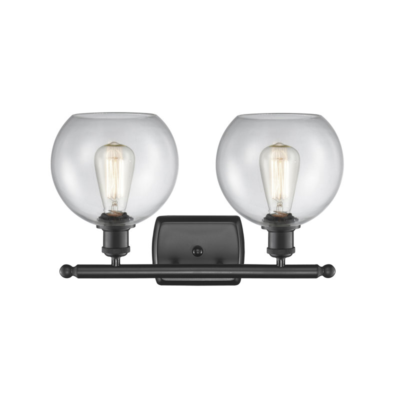 Almatine 2 - Light Vanity Light, Clear, Matte Black, Incandescent