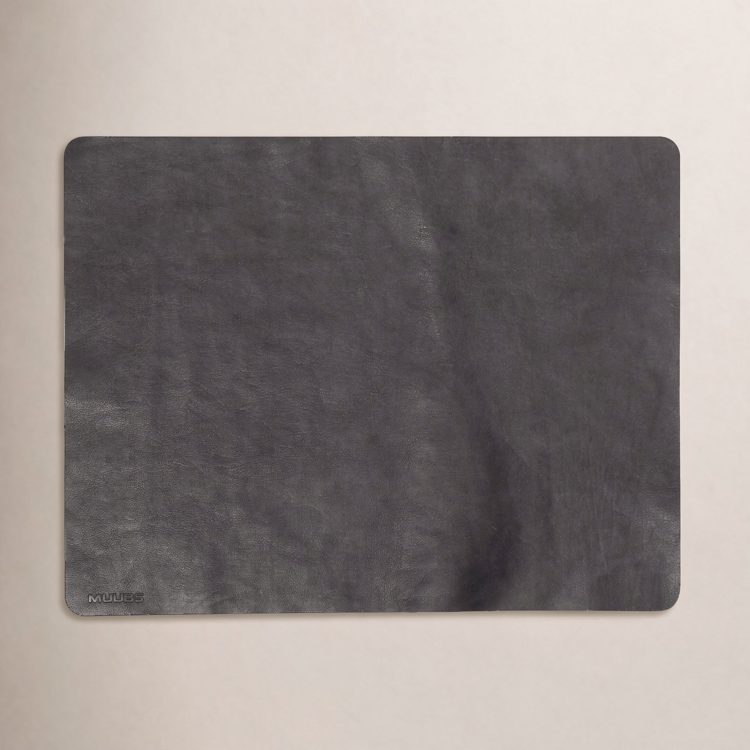 Tribune Reversible Leather Placemat, Black