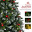 Arbre de Noël artificiel pré-éclairé 7,5 pi avec des pointes givrées-1301834175