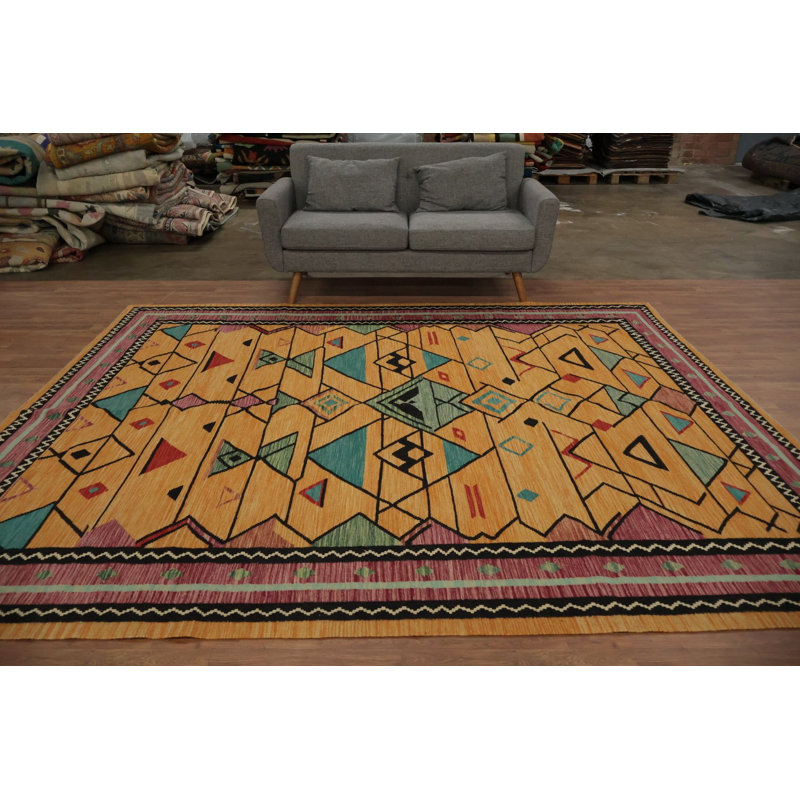 Tapis turc à motif géométrique kilim 8 x 10