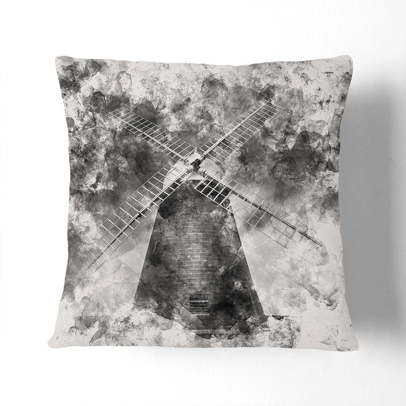 Halnaker Windmill in Chichester Cushion with Filling, Stone, 40cm H x 40cm W x 15cm D