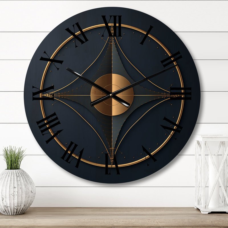 Horloge murale sacrée à motif géométrique sacré bleu Minimal, Moyenne