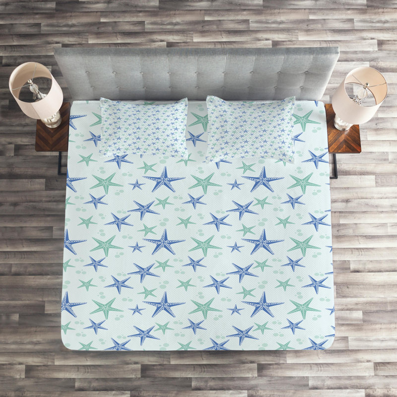 Coastal Coverlet, King Bedspread + 2 Shams