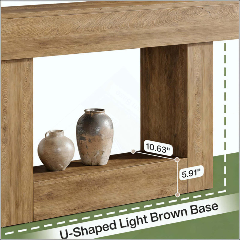2-Tier Side Table,Entryway Table,Console Table, Light Brown