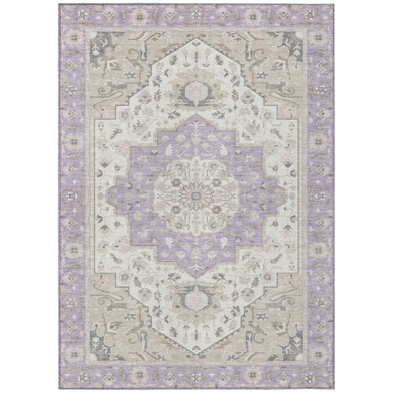 Machine Washable Indoor/Outdoor Chantille ACN2674 Global Rug, Lavender, 5' x 7'6"