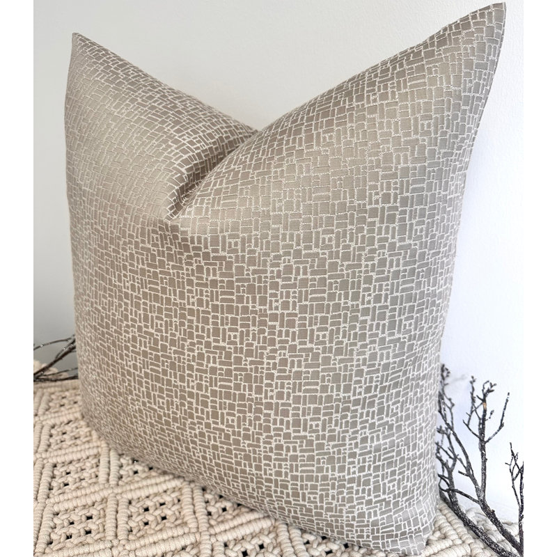 Abstract Square Cushion Cover, Taupe