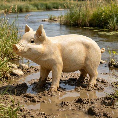 Figurine de cochon de ferme en résine, décoration de jardin