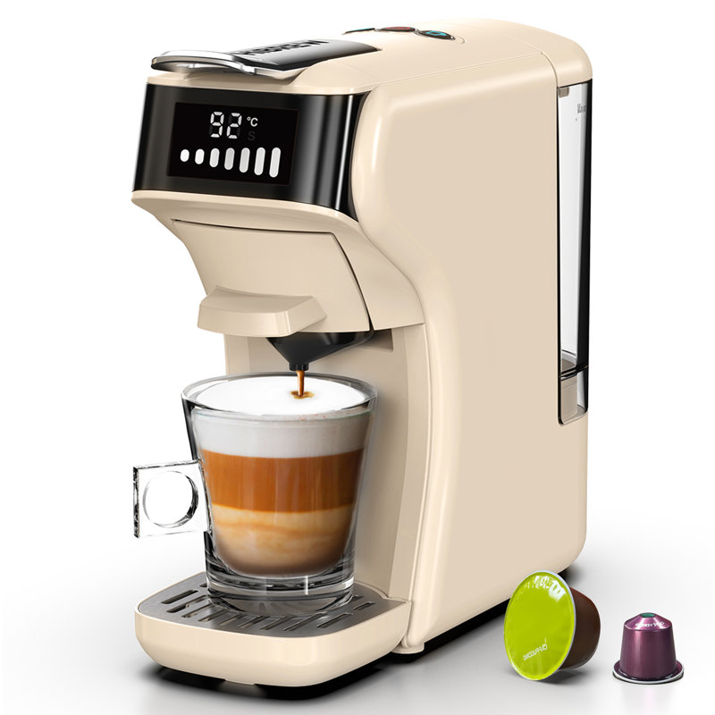 HiBREW 6-in-1 Multi-Capsule Espresso Machine H1B, Compatible with KCup*, Nes*, Pods & Grounds, 20-Bar Single Serve Coffee Maker for Hot & Iced Brews
