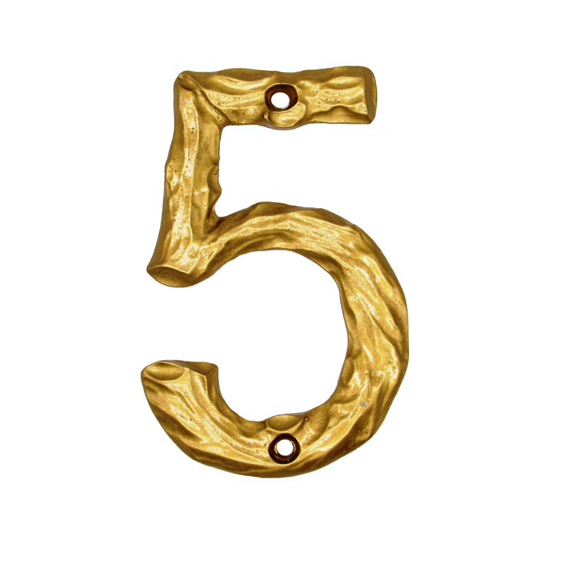 Numéro de maison de 4 po, 5, Or luxueux