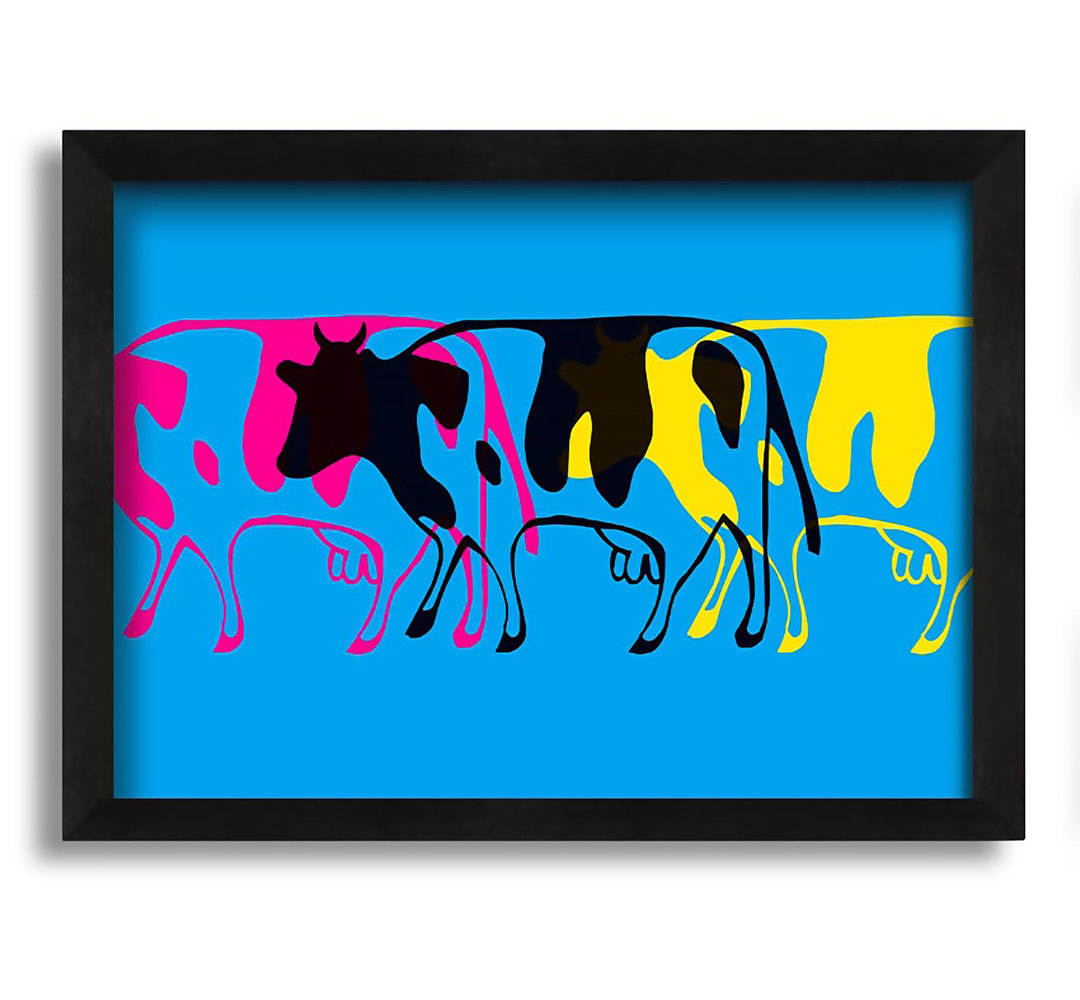 Gerahmtes Leinwandbild Pop Art Cows