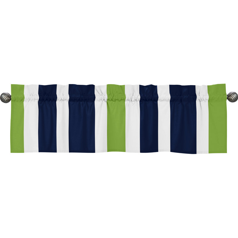 Cantonnière de fenêtre à rayures, Bleu / vert