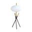 Lampe de table Azy, abat-jour blanc givré, base trépied, or noir, 30 po