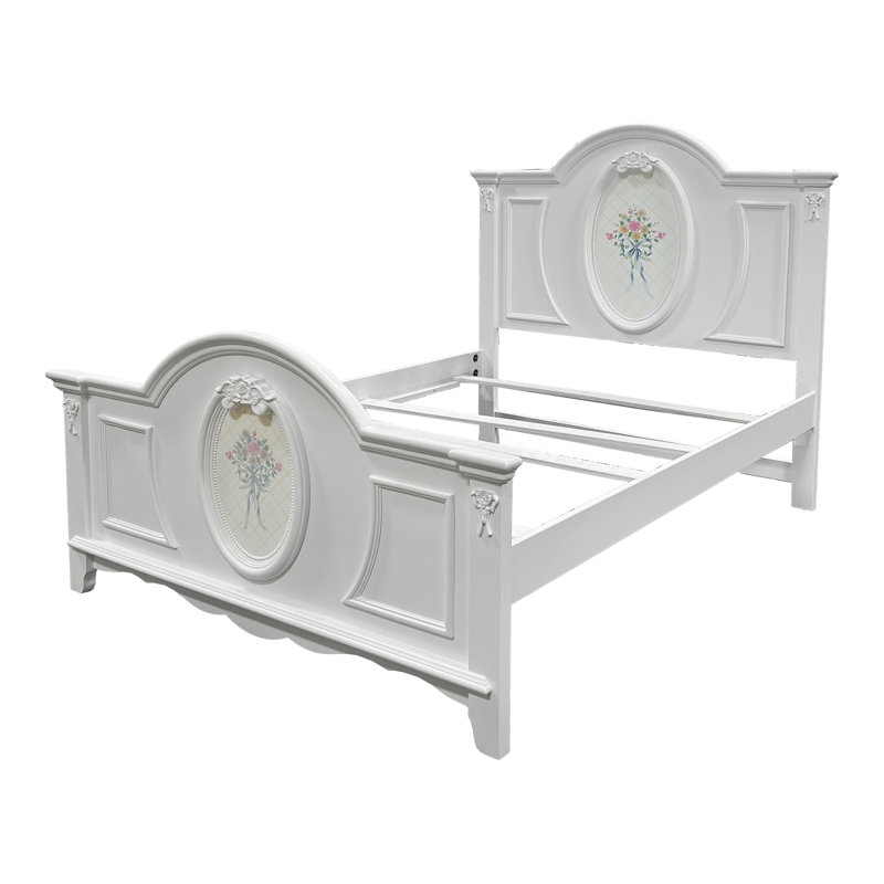 Lit simple, finition blanche, Double