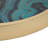 Jemin Decorative Tray With Swirl Patterns, Gold MDF Rim, Blue Glass 18 Inch
