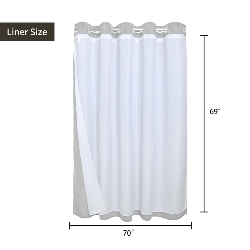 Rideau de douche gaufré Duppstadt, H 74 po x l 71 po, gris