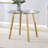 Modern Luxurious Round Tempered Glass Dining Table With Gold 7-Shaped Metal Legs, Suitable For Family Meals, Office Conferences, Or As A Casual Coffee Table For Various Occasions. 36*36*29.5-1359455656