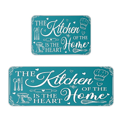 Cottage Home Letter Illustration 2 PC Kitchen Area Rugs