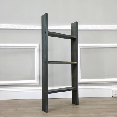 3-Foot Rustic Farmhouse Blanket Ladder, Wall-Leaning Decorative Wood Ladder, Ladder-Style Pine Wood