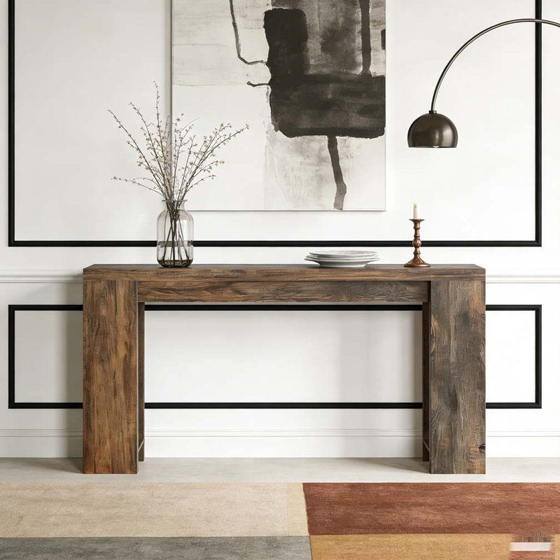 Wooden Console Table Sturdy Sofa Hallway Table