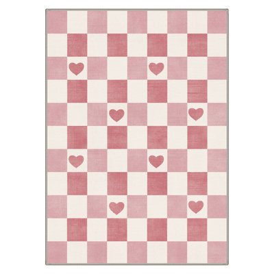 Tapis intérieur rose / beige lavable à la machine avec envers antidérapant Coady