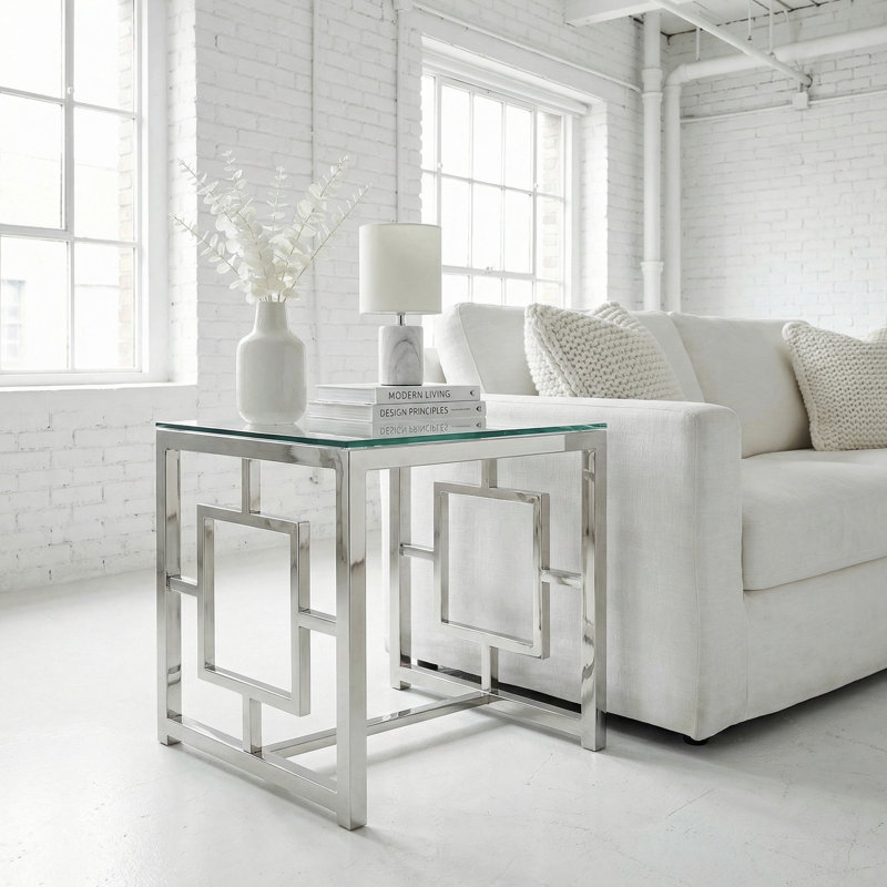 Varda Glass Top End Table