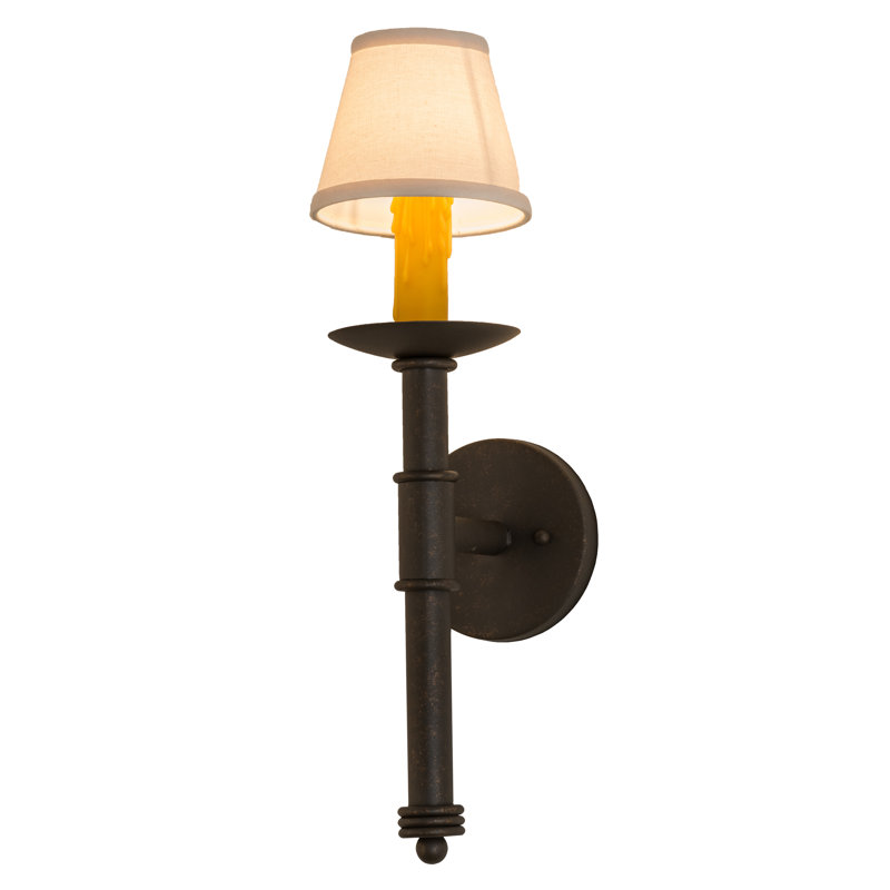 Applique murale 1 lumière Amada, Tabac doré, Naturel, H 19,5 po x l 5 po x P 7 po
